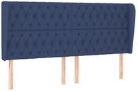 vidaXL Kopfteil mit Ohren Blau 183x23x118/128 cm Stoff