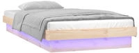 vidaXL Massivholzbett mit LEDs 90x190 cm