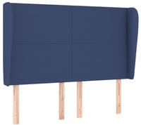 vidaXL Kopfteil mit Ohren Blau 147x23x118/128 cm Stoff