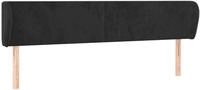 vidaXL Kopfteil mit Ohren Schwarz 163x23x78/88 cm Samt