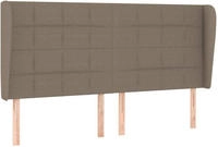 Kopfteil Mit Ohren Taupe 183x23x118/128 Cm Stoff Vidaxl