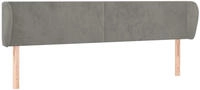 vidaXL Kopfteil mit Ohren Hellgrau 183x23x78/88 cm Samt