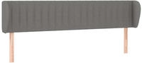 vidaXL Kopfteil mit Ohren Dunkelgrau 203x23x78/88 cm Stoff