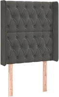 vidaXL Kopfteil mit Ohren Dunkelgrau 83x16x118/128 cm Samt