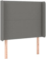 vidaXL Kopfteil mit Ohren Dunkelgrau 93x16x118/128 cm Stoff