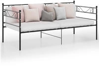 vidaXL Schlafsofa Bettgestell Schwarz Metall 90x200 cm