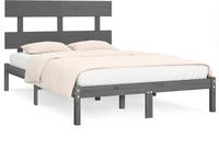 vidaXL Massivholzbett Grau 200x200 cm