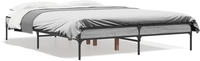 vidaXL Bettgestell Grau Sonoma 120x200 cm Holzwerkstoff und Metall