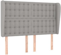 vidaXL Kopfteil mit Ohren Hellgrau 147x23x118/128 cm Stoff