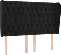 vidaXL Kopfteil mit Ohren Schwarz 147x23x118/128 cm Samt