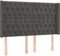 vidaXL Kopfteil mit Ohren Dunkelgrau 163x16x118/128 cm Samt