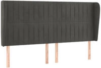 vidaXL Kopfteil mit Ohren Dunkelgrau 163x23x118/128 cm Samt