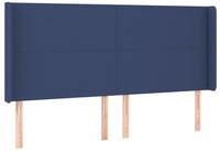 vidaXL Kopfteil mit Ohren Blau 183x16x118/128 cm Stoff