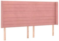 vidaXL Kopfteil mit Ohren Rosa 183x16x118/128 cm Samt