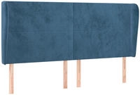 vidaXL Kopfteil mit Ohren Dunkelblau 183x23x118/128 cm Samt
