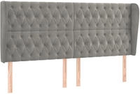 vidaXL Kopfteil mit Ohren Hellgrau 183x23x118/128 cm Samt