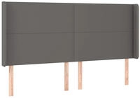 Kopfteil Mit Ohren Grau 203x16x118/128 Cm Kunstleder Vidaxl