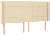vidaXL Kopfteil mit Ohren Creme 203x16x118/128 cm Stoff