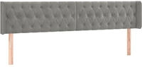 vidaXL Kopfteil mit Ohren Hellgrau 203x16x78/88 cm Samt