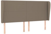 vidaXL Kopfteil mit Ohren Taupe 203x23x118/128 cm Stoff