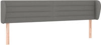 vidaXL Kopfteil mit Ohren Dunkelgrau 203x23x78/88 cm Stoff