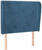 vidaXL Kopfteil mit Ohren Dunkelblau 93x23x118/128 cm Samt