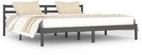 vidaXL Massivholzbett Kiefer 200x200 cm Grau