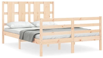 vidaXL Massivholzbett mit Kopfteil 120x200cm (3194111)