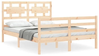 vidaXL Massivholzbett mit Kopfteil 120x200cm (3194436)
