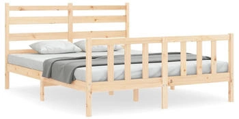 vidaXL Massivholzbett mit Kopfteil 160x200cm (3192046)