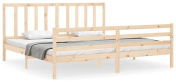vidaXL Massivholzbett mit Kopfteil 200x200cm (3193876)