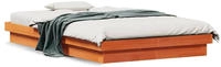 vidaXL Massivholzbett mit LED-Beleuchtung Wachsbraun 120x200 cm Kiefer