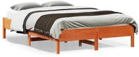 vidaXL Massivholzbett ohne Matratze Wachsbraun 140x190 cm Kiefernholz