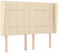 vidaXL Kopfteil mit Ohren Creme 147x23x118/128 cm Stoff