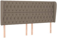 vidaXL Kopfteil mit Ohren Taupe 183x23x118/128 cm Stoff