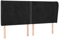 vidaXL Kopfteil mit Ohren Schwarz 183x23x118/128 cm Samt