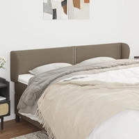 Kopfteil Mit Ohren Taupe 183x23x78/88 Cm Stoff Vidaxl