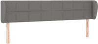 vidaXL Kopfteil mit Ohren Dunkelgrau 183x23x78/88 cm Stoff