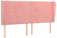 vidaXL Kopfteil mit Ohren Rosa 203x23x118/128 cm Samt