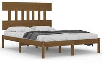 vidaXL Massivholzbett Honigbraun 200x200 cm