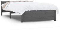 vidaXL Massivholzbett Grau 75x190 cm
