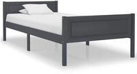 vidaXL Massivholzbett Kiefer Grau 100x200 cm