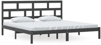 vidaXL Massivholzbett Schwarz Kiefer 200x200 cm