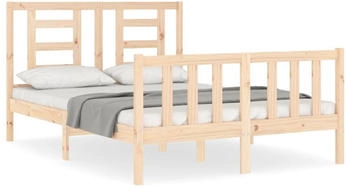 vidaXL Massivholzbett mit Kopfteil 140x190cm (3192861)