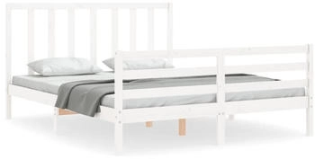 vidaXL Massivholzbett mit Kopfteil 160x200cm (3193802)