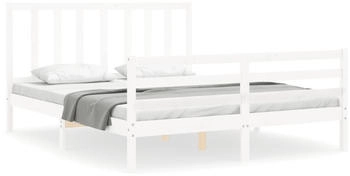 vidaXL Massivholzbett mit Kopfteil 160x200cm (3193867)