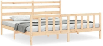 vidaXL Massivholzbett mit Kopfteil 200x200cm (3192056)