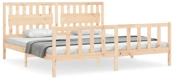 vidaXL Massivholzbett mit Kopfteil 200x200cm (3192446)