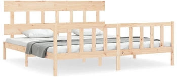 vidaXL Massivholzbett mit Kopfteil 200x200cm (3193356)
