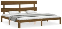 vidaXL Massivholzbett mit Kopfteil Honigbraun 200x200 cm